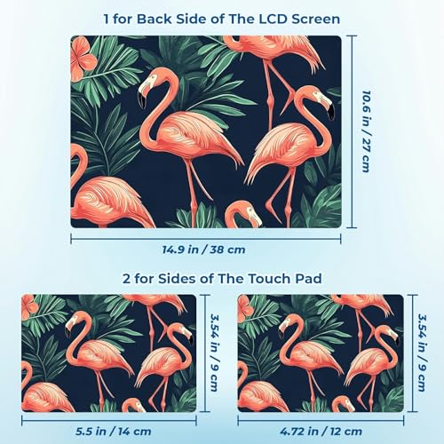 Reusable Universal Laptop Skin Sticker, Cut to Fit for 11.6–15.6 Inch Laptops, Waterproof Protective Film, No-Residue - Flamingo - color: Flamingo
