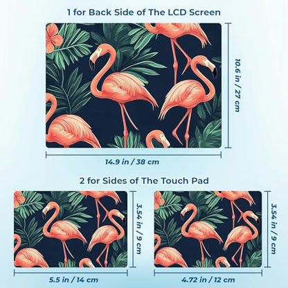 Reusable Universal Laptop Skin Sticker, Cut to Fit for 11.6–15.6 Inch Laptops, Waterproof Protective Film, No-Residue - Flamingo - color: Flamingo