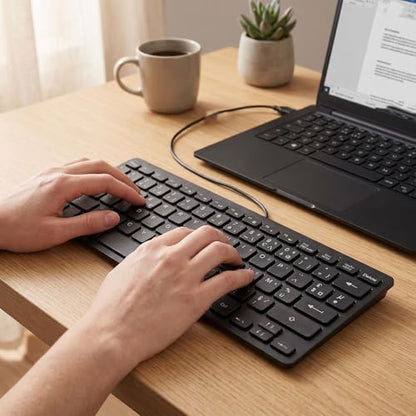 Asixxsix 78 Keys Wired Keyboard, USB Wired Minority Language Keyboard with 1.35M Cable, Plug and Play for Office, Computer and Laptop (French) - size: French