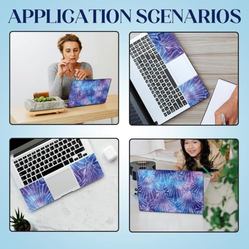 SUPERDANT 3 Pcs Laptop Skin Sticker Colorful Shells PVC Trimmable Notebook Decal 14.96x10.63 Inch Reusable Cover for 12 13 14 15 15.6 Inch Laptop Colorful - style: Colorful Shells
