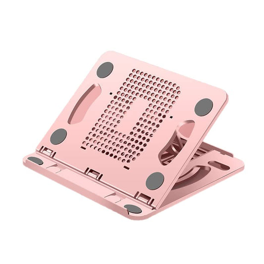 ciciglow Adjustable Laptop Holder, Ergonomic Laptop Stand 8 Gears Adjustable Angle 360 Rotating Foldable with Hollow Design for Home Office Classroom (Pink) - color: Pink