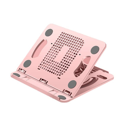 SUNGOOYUE Laptop Stand, 8 Angle Adjustable Ergonomic Foldable Portable 360 Degree Rotating with Hollow Design for Home Office School Notebook (Pink) - color: Pink
