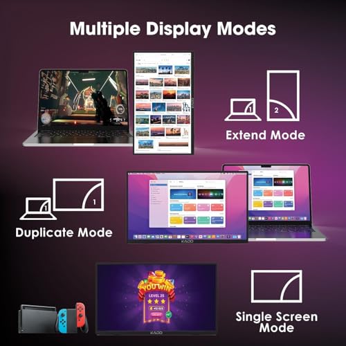 Kado 2-Pack 15.6-Inch 1080p IPS Monitor Extender for Laptop 1920x1080 USB-C | Dual Portable Monitor Setup, Mini HDMI 180° Kickstand Built-in Speakers, Stacked Desktop Setup Office Gaming Daytrading - style: 2-Pack Dual Set