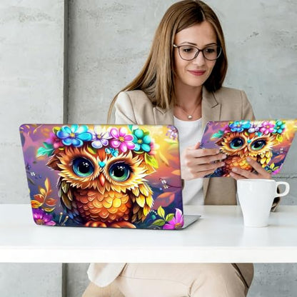 Laptop Skin Sticker Decal Cover,Owl with Big Eyes | DIGTIALL Universal Laptop Skin Sticker, Waterproof Removable Notebook Decal Protector Cover for 12 13 14 15 Inch Laptops - color: Owl With Big Eyes