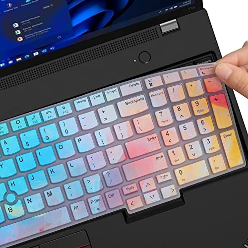 Colorful Keyboard Cover for Lenovo ThinkPad E16 Gen 1 16", Thinkpad T16 P16 P16v P16s Gen 2/Gen 1 16", Thinkpad L15 Gen 4/3 15.6" (Not Fit Thinkpad Z16, L15 Gen 2/1) - color: Colorful