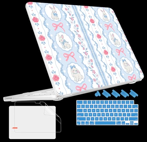 Tuiklol for 2026 MacBook Neo 13 Inch A18 Pro Chip Case, (Model A3404) Anti-Scratch Anti-Drop Slim Hard PC Shell Case with Shockproof Protective MacBook Neo Laptop Cover, Bunny Bow - color: Bunny Bow