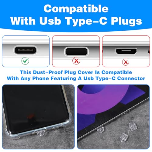 101pcs Cell Phone Dust Plug, Clear Charging Port Covers Anti Dust | Charging Port Plug Phone Dusts Plugs Protector Protective Dusts Plug for Phones Earphones Laptops Accesories