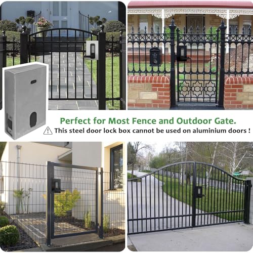 Steel Gate Lock Box (1 3/4" Thickness) - for All BH Railing Mechanical Code Lock, Lock Box for Metal Gates and Fence (NOT for Aluminum GATE), 2 3/8"(60mm) - 2 3/4" (70mm) Backset, BH-SLB4512000 - color: unfinished - Lock Box