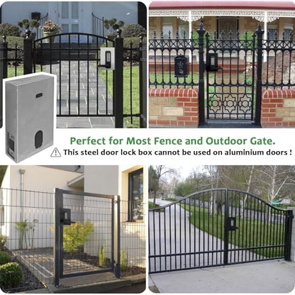 Steel Gate Lock Box (1 3/4" Thickness) - for All BH Railing Mechanical Code Lock, Lock Box for Metal Gates and Fence (NOT for Aluminum GATE), 2 3/8"(60mm) - 2 3/4" (70mm) Backset, BH-SLB4512000 - color: unfinished - Lock Box