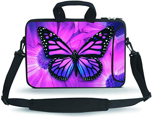 11 11.6 12 12.5 13 inches Case Laptop/Chromebook/Ultrabook/Notebook PC Messenger Bag Tablet Travel Case Neoprene Handle Sleeve with Shoulder Strap(Big Butterfly) - color: Big Butterfly, size: 11-13.3 inch