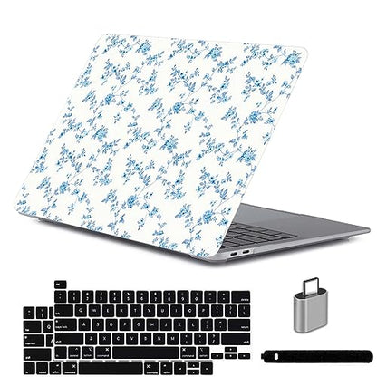 LanBaiLan Compatible for MacBook Pro 13 inch with Touch Bar M2 2026 2025 2024 2023 2022-2016 A2338 M1 A2251 A2289 A2159 A1989 A1708 A1706, Laptop Hardshell Case and Keyboard Cover, Engraved Floral - color: Engraved Floral