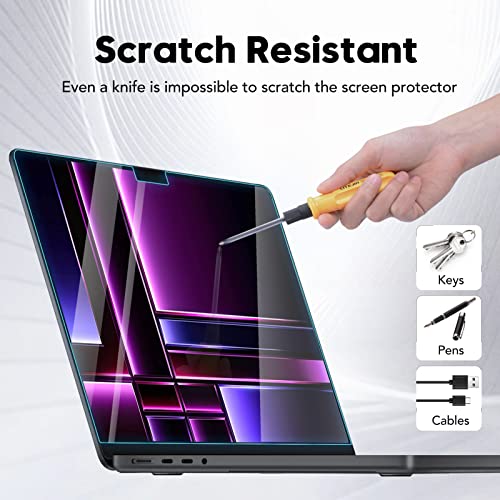 Tempered Glass Screen Protector for MacBook Pro 14.2'' M2 Pro/M3/M3 Pro/M3 Max 2023 Laptop Touch Sensitive Scratch Resistant Bubble Free Ultra-Thin - size: for MacBook Pro 14.2 M2 Pro 2023