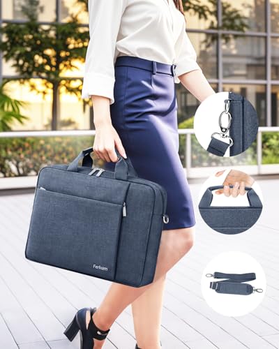 Ferkurn 17 17.3 Inch Laptop Bag Case Women Men Compatible with HP OmniBook Envy Omen Pavilion/LG Gram/Dell Inspiron Precision/Yoga ThinkPad, Carrying Briefcase Messenger Computer Bag 18 inch, Grey - color: Grey, size: 17.3 inch