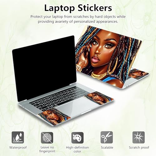 Laptop Skin Sticker Decal, Universal Reusable Vinyl Laptop Cover for 12" 13" 13.3" 14" 15" 15.4" 15.6" Notebook PC, Reusable Waterproof Scratch-Resistant with 2 Wrist Pads,American Girls - color: American Girls