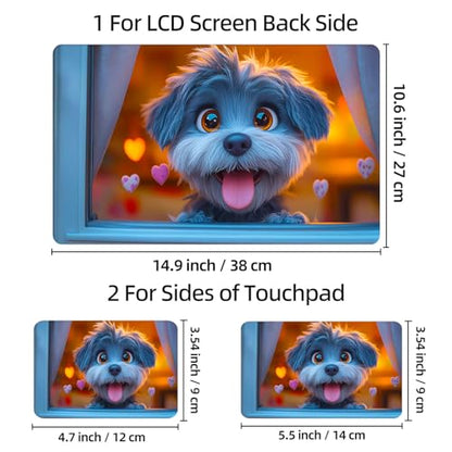 Universal Laptop Skin Sticker Decal, 12"-15.6" Aesthetic Vinyl Wrap, Cute Puppy Love Hearts Waterproof Notebook Cover Art Protector for MacBook HP Dell Lenovo, Fits 13" 14" 15" 15.6" - color: Cute Puppy Love Hearts