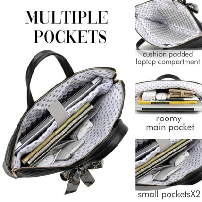 Laptop Bag for Women Slim Travel - color: Khaki Pu