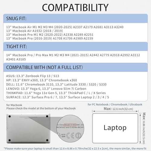 RAINYEAR 13 Inch Laptop Sleeve Case Compatible with 13 Inch MacBook Neo A18 A3404 13.3 Inch MacBook Air/Pro M1 M2 M3 M4 M5 A3449, Protective Soft Padded Laptop Carrying Bag Cover, Black - color: Black, size: 13 Inch