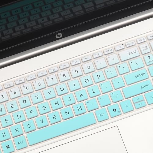 Keyboard Cover for HP 250 255 G10 15.6", HP Laptop 15.6" 15-fc 15-fd Series 15t-fd100 15z-fc000 15-fc0025dx 15-fc0245dx 15-fc0093dx 15-fd0023dx 15-fd0005dx 15-fd0883nr 15-fd0083wm 15-fd0083wm fd0127dx - color: OmbreMint