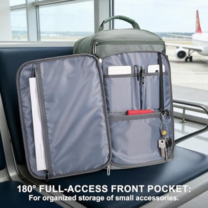 Travel Backpack Carry On Everyday Laptop Backpack Fits 16" Laptop | Flight Approved Luggage Backpack for Men Women, Suitcase-Style Main Pocket, Laptop Compartment, USB Port, for Travel, Daily - color: Grey Blue