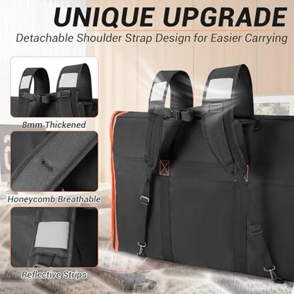 27-32 Inch Monitor Carrying Case,Padded TV Travel backpack -12MM Thick Full Wrap, 32 inch Monitor Bag Hold Up to 2 LCD Screens/TVs,4 Ways to Carry,Multiple Pockets for Keyboard,Mouse,Accessories