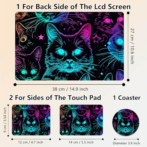 Laptop Skin Sticker Decal 15.6 Inch,12 13 13.3 14 15 15.6 in Laptop Netbook Skins for Notebook,Art Decal Removable Waterproof Scratch Resistant,Universal Vinyl Cover,Colorful Glitter Cat - color: Colorful Glitter Cat