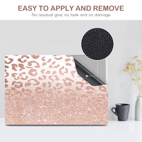 DINKY Laptop Skin Sticker Decal, 16" 16.5” 17” 17.3 inch Laptop Universal Reusable Vinyl Skin Stickers Art Cover Decal Notebook PC Personalized Protector (Light Pink) - color: Leopard Print