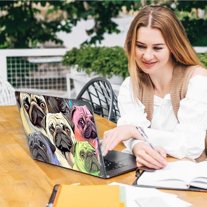 Laptop Skin Sticker Decal, Universal Reusable Vinyl Laptop Cover for 12" 13" 13.3" 14" 15" 15.4" 15.6" Notebook PC, Waterproof Scratch-Resistant with 2 Wrist Pads, Easy to Apply & Remove,Cute Dogs - color: Cute Dogs