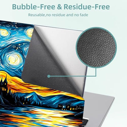 Universal Laptop Skin Decal, 3-Piece Vinyl Protector for 12 13 14 15.6" Notebook, Waterproof Anti-Scratch, Easy Trim & Bubble-Free Finish, Night Sky with Swirling Stars - color: Night Sky with Swirling Stars