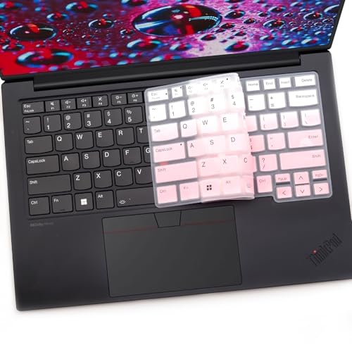 2 PCS Keyboard Cover for 2026 2025 16 inch ThinkPad P1 Gen 9/Gen 8/Gen 7, 16" ThinkPad T1g Gen 9/Gen 8 (NOT FIT ThinkPad P16 P16v P16s T16 T16g) US Protective Keyboard Skin-OPink+Clear - color: OPink+Clear