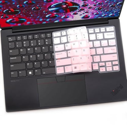 2 PCS Keyboard Cover for 2026 2025 16 inch ThinkPad P1 Gen 9/Gen 8/Gen 7, 16" ThinkPad T1g Gen 9/Gen 8 (NOT FIT ThinkPad P16 P16v P16s T16 T16g) US Protective Keyboard Skin-OPink+Clear - color: OPink+Clear