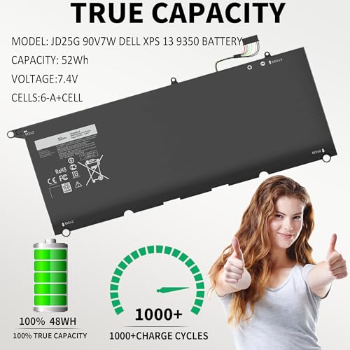 XPS 13 9350 9343 JD25G 90V7W Battery for Dell XPS 13 XPS 13 9343 9350 P54G JHXPY JHXPY53 5K9CP 05K9CP 090V7W XPS13D-9343-1708 13D-9343-3708 13-9350-D1508G 13-9350-350 13-9350-D1608 13-9350 - size: 8.1 x 5.3 x 0.3 inches JD25G BATTERY