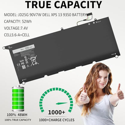 XPS 13 9350 9343 JD25G 90V7W Battery for Dell XPS 13 XPS 13 9343 9350 P54G JHXPY JHXPY53 5K9CP 05K9CP 090V7W XPS13D-9343-1708 13D-9343-3708 13-9350-D1508G 13-9350-350 13-9350-D1608 13-9350 - size: 8.1 x 5.3 x 0.3 inches JD25G BATTERY