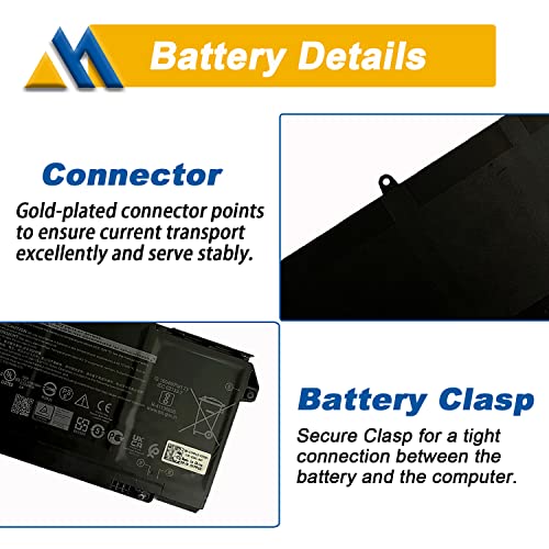 7FMXV 63Wh 4-Cell Laptop Battery Replacement for Latitude 7420 5320 7320 7520 Series TN2GY 0TN2GY 9JM71 4M1JN 1PP63 727CG HDGJ8 MHR4G CN-0727CG CN-0TN2GY 15.2V 3941mAh - size: 9.96*4.10*0.22 inch 7FMXV