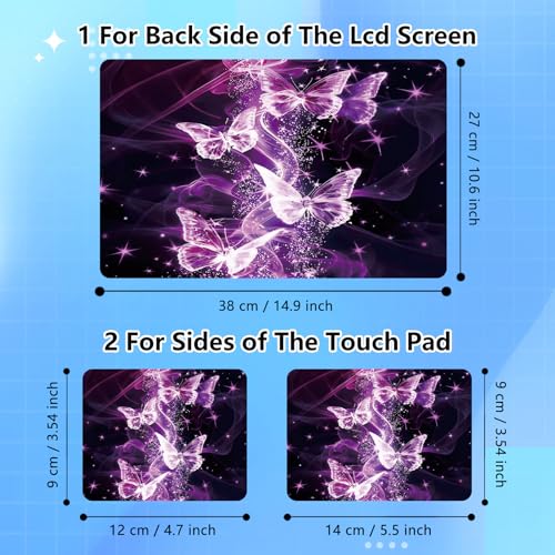 Universal Laptop Skin Sticker Decal for 11.6”12" 13" 13.3" 14" 15" 15.4" 15.6" Reusable Waterproof Scratch-Scratch Resistant Protective Vinyl Laptop Notebook Skin Stickers - Pink Butterflies - color: Pink Butterflies