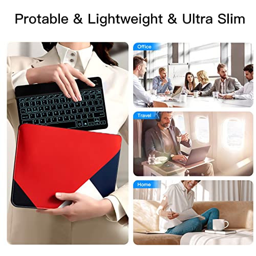 XIWMIX Ultra-Slim Wireless Bluetooth Keyboard - 7 Colors Backlit Universal Rechargeable Keyboard Compatible with iPad Pro/iPad Air/iPad 9.7/iPad 10.2/iPad mini and Other iOS Android Windows Devices - color: Black