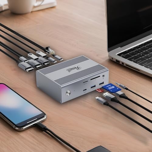 Rosewill 14-in-1 USB C Laptop Docking Station, 100W PD Charging, 4K@60Hz Display, Triple 4K Display HDMI,10Gbps Transfer & Ethernet, Mac, Android, Windows/Dell/HP/Lenovo/Asus/Acer/ (Include Charger) - style: USB C