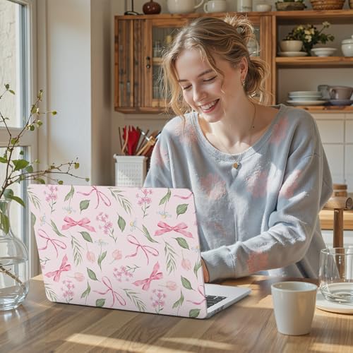 iCasso Compatible for MacBook Air 13 inch Case M5 M4 M3 M2 2026 2025-2022 Release Model A3449 A3240 A3113 A2681, Sturdy Protective Sweet Pattern Hard Shell 13.6 MacBook Air Case, Flower Bow Pink - color: Flower Bow Pink