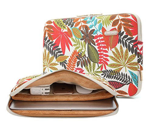 Canvas Water-Resistant for 13-13.3 Inch Laptop Sleeve Case Bag (13-13.3 Inches, Forest Series White) - color: Forest series White, size: 13-13.3 Inches