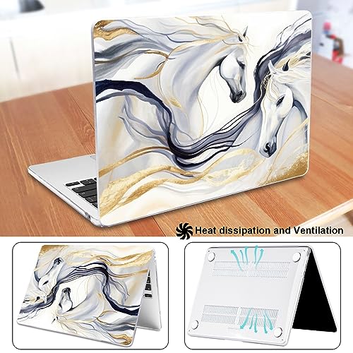 Compatible with MacBook Air 13 inch Case M5 M4 M3 M2 Chip 2026-2022 Release Model A3449 A3240 A3113 A2681, Protective Hard Shell Laptop Cover for MacBook Air 13.6 inch M5 2026, Unique Horse - color: Unique Horse