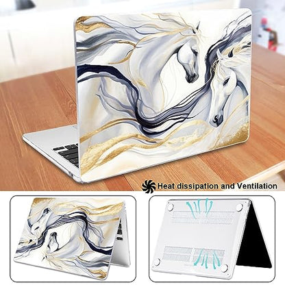 Compatible with MacBook Air 13 inch Case M5 M4 M3 M2 Chip 2026-2022 Release Model A3449 A3240 A3113 A2681, Protective Hard Shell Laptop Cover for MacBook Air 13.6 inch M5 2026, Unique Horse - color: Unique Horse