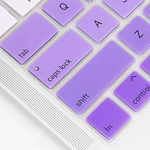 ProElife Premium Keyboard Cover Ultra Thin Keyboard Protector Skin for MacBook Pro with Touch Bar 13-inch 15-inch (Model A2159, A1989, A1990, A1706, A1707) (2019 2018 2017 2016) (Ombre Purple) | Ombre Purple, Ultra-Thin (0.26 mm), Silicone Protective Skin