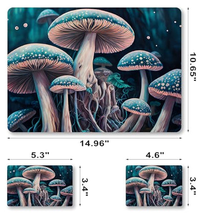 Laptop Decal Sticker Skin for 12" 13.1" 13.3" 14" 15" 15.4" 15.6" Netbook | Vinyl Art Skin Sticker Cover Notebook PC Protector ( 2 Wrist Pad Included), Removable Reusable, Mushroom - color: Mushroom Pattern