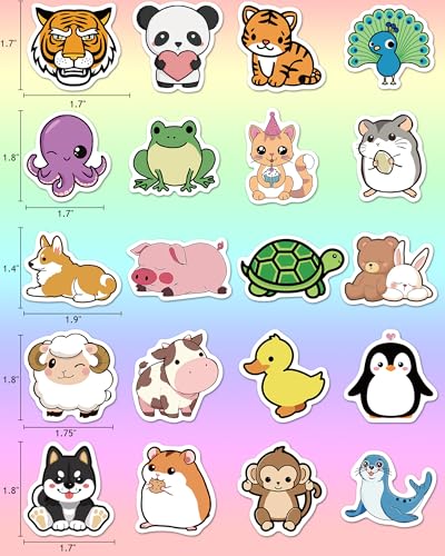 300 Pcs Animal Stickers for Kids, Cute Water Bottle Stickers, Party Favors | Vinyl Waterproof Kid Sticker Pack, Kids Classroom Prizes for Elementary Students, Goodie Bags Stuffers for Kids - style: 300 Pcs