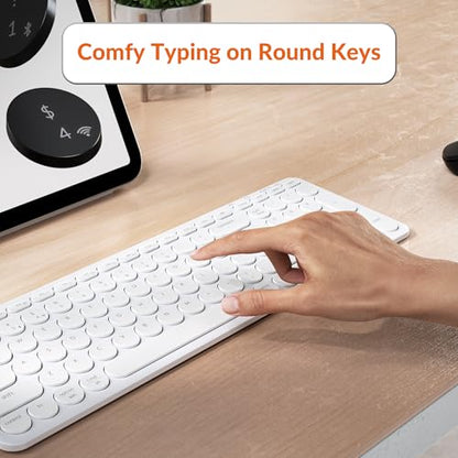 Keychron B4 Pro Ultra-Slim 96% Wireless Keyboard, Bluetooth/2.4 GHz/Wired Connection Keyboard with Numpad, Launcher, Up to 300 Hours Battery Compatible with Mac Windows Linux - Ivory White - color: Ivory White
