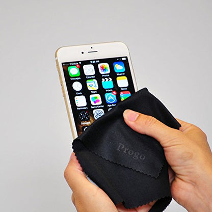 6 Pack Progo Microfiber Cleaning Cloth - for Screens, Camera Lenses, Glasses, iPad, Tablet, iPhone, Cell Phone, Laptop, LCD TV Screens and Any Other Delicate Surface.