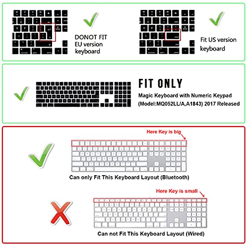 Lightroom Keyboard Cover for Apple iMac Magic Wireless Keyboard A1843 | US&EU Layout,Soft Silicone,Protective Skin,with Numeric Keypad MQ052LL/A,2017, Washable&Reusable,Full Protection,Precise Fit - color: Lightroom