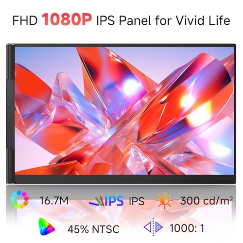 Ultra-Thin Laptop Screen Extender 14" - Dual Portable Monitor Lightweight 1080P IPS Second Extra Screen for Remote Work/Business/Travel/Home Office, Compatible with Windows/Mac/Chrome - size: 14.2"