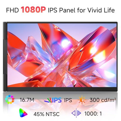 Ultra-Thin Laptop Screen Extender 14" - Dual Portable Monitor Lightweight 1080P IPS Second Extra Screen for Remote Work/Business/Travel/Home Office, Compatible with Windows/Mac/Chrome - size: 14.2"