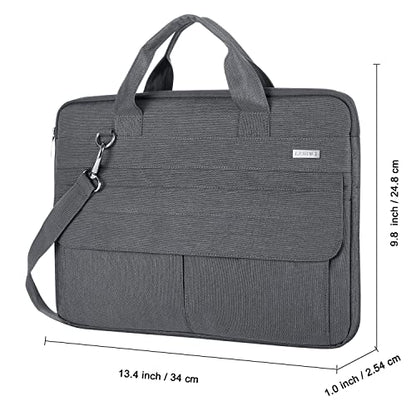 LANDICI Laptop Bag Case 13 14 inch with Shoulder Strap, Slim Waterproof Computer Sleeve Cover Compatible with MacBook Air 13/13.6 M1 M2 M3 M4, MacBook Pro 13/14, Chromebook 14, Grey - color: Grey, size: 13-13.5 Inch