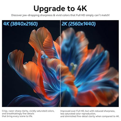 23.8" Portable Monitor, Ultra HD 3840x2160 IPS Display, 100% sRGB, Metal casing,DC Eye Care, Plug & Play,Large Portable Monitors are Better Suited for Watching World Cup Matches. - size: 23.8"